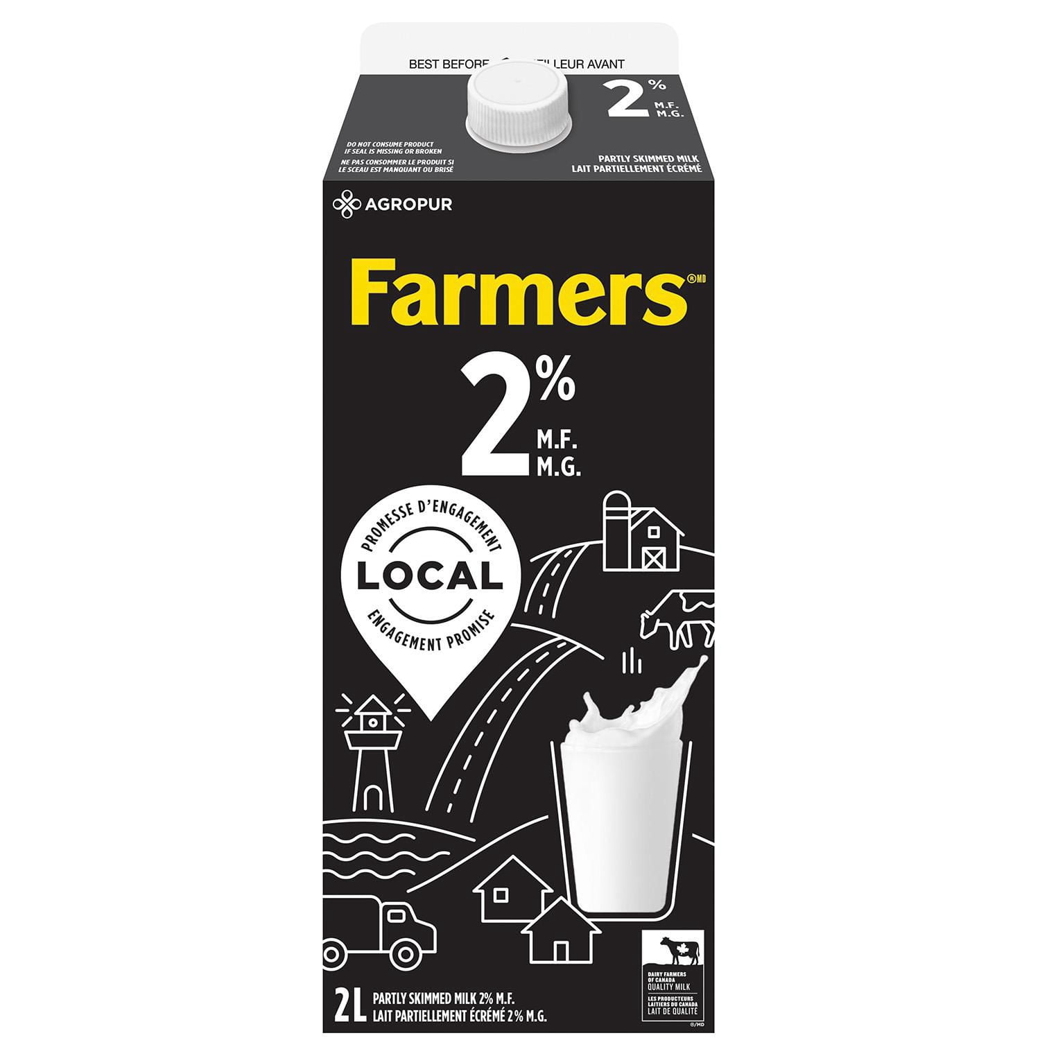 Farmers Partly Skimmed 2% Milk 2L