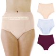 thumbnail image 1 of Lot de 3 Culottes de Contrôle de la Vessie Réutilisables Super Absorbantes pour Femmes Blanc, Beige, Prune 8X (Convient aux Hanches : 61-63), 1 of 11