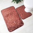 thumbnail image 2 of TopLLC Bathroom Rugs Sets 2 Piece With Toilet Rugs U Shaped Enlarge Thicken Bath Mat Set With PVC Non Slip Rubber Backing Microfiber Shag Rug For Bathroom Decoration on Clearance, 2 of 3