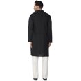 thumbnail image 2 of SKAVIJ Hommes Kurta Pyjama Ensemble Coton à Manches Longues Robe de Yoga du Soir Black XXL, 2 of 6