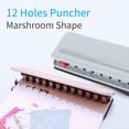 thumbnail image 3 of 12 Hole Mushroom Shaped Hole Adjustable Punch 6 Sheets A4 Capacity Loose Leaf Paper Binding Punch with Positioning Ruler Paper Scrap Collector, 3 of 7
