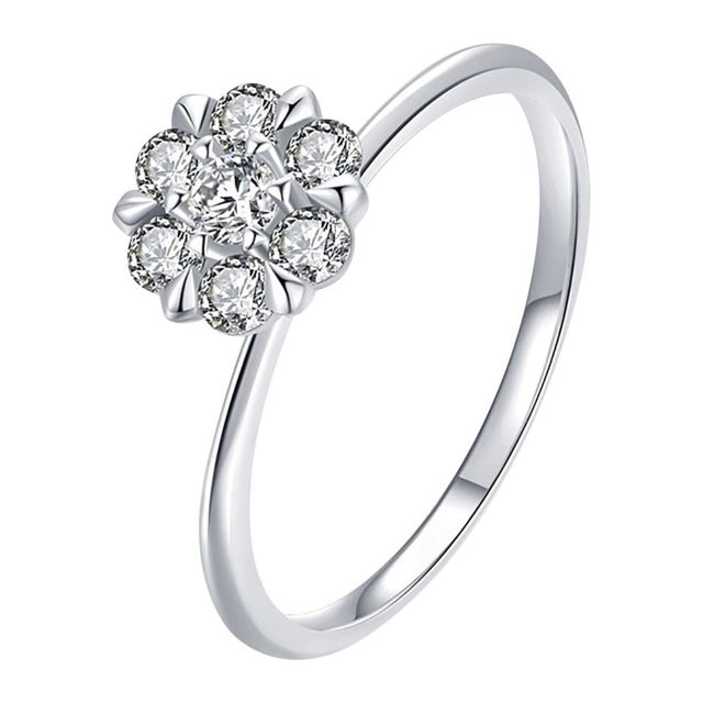 Bague en Diamant Mode Créative en Forme de Fleur pour Femmes