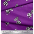 thumbnail image 2 of Soimoi Purple Poly Georgette Fabric Floral & Insect Decor Fabric Printed BTY 42 Inch Wide, 2 of 3