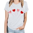 thumbnail image 1 of Meichang T-Shirts de la Saint-Valentin pour Femmes, T-Shirts Graphiques Cœur d'Amour Doux, Manches Courtes, Col Rond Décontracté, Coupe Ample, Cadeaux de la Saint-Valentin pour Femmes, 1 of 6