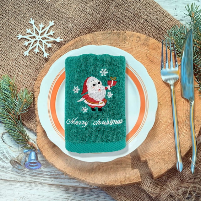 Ensemble-cadeau de Serviettes de Noël à Moins de 5 $! Yannianjz Boîte-Cadeau de Serviettes de Noël, Serviettes de Noël en Coton, Ensemble-Cadeau des Fêtes, Serviettes de Noël Rouges et Vertes, Serviettes de Bain Festives, Idée de Cadeau de Noël, Brodé