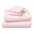 thumbnail image 2 of Mainstays Kids 220TC Cotton Chambray Pink Double, 4 Piece Sheet Set, 2 of 8
