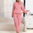 thumbnail image 3 of Zhanying Pyjama Duveteux pour Femmes Ensemble Hiver Chaud Tenue d'Intérieur Moelleuse en Molleton Doux Pjs 2 Pcs Pyjama en Peluche pour Dames Ensembles de Détente Rouge TG, 3 of 3