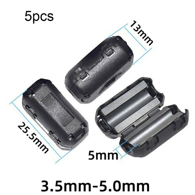 MYG Clip de Perles en Ferrite Toroïdal 5X3.5/5/7/9/13mm Filtre à Bruit EMI RFI