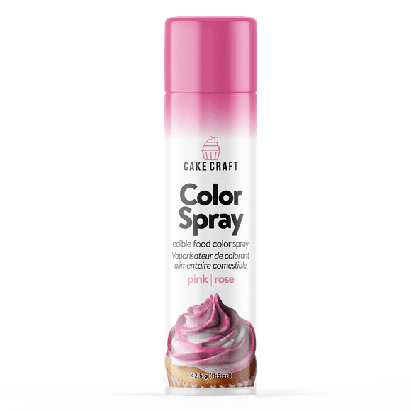 Aérosol coloré comestible Cake Craft – Rose, vaporisateur alimentaire comestible pour gâteaux, cupcakes, biscuits et plus encore, finition métallique, décoration de dessert facile à utiliser.