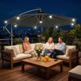 thumbnail image 2 of Outsunny 8.8FT Patio Umbrella, Garden Parasol w/ LED Lights, Grey, 2 of 10