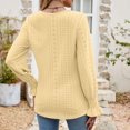 thumbnail image 4 of CEHVOM T-shirt Mode Femme Col en V Manches Longues Ample Liquidation, 4 of 4