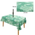 thumbnail image 4 of Nappe d'Extérieur à Imprimé Botanique, Résistante à l'Eau, Anti-Déversement, en Tissu Polyester, Housse de Table avec Trou pour Parasol à Fermeture Éclair pour Déco de Table de Patio et de Jardin, 4 of 9