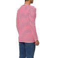 thumbnail image 3 of INSPIRE CHIC T-Shirt pour Homme à Rayures Col Ras du Cou Manches Longues Chandail Haut 42 Blanc Rouge, 3 of 7