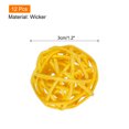 thumbnail image 2 of Unique Bargains 12 Pcs Wicker Rattan Balls Decorative Balls 1.2Inch for Vase Fillers ,Wedding ,Party ,Yellow, 2 of 5