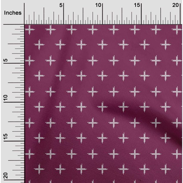 oneOone Tissu en Coton Flex Imprimé Kasuri Signe Plus 1 Yard 40 Pouces de Large