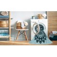 thumbnail image 2 of Ahgly Company Tapis d'Intérieur Lavable à la Machine, Carré, Transitionnel, Vert Sarcelle Moyen, Tapis de Zone, 4 Pieds Carré, 2 of 7