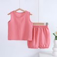 thumbnail image 1 of Gilet pour Garçons, Ensembles de Mode Garçons Décontractés Sans Manches Hauts Col Rond Col Bouton Shorts Imprimés, 1 of 3