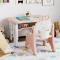 thumbnail image 4 of Costway Kids Drawing Table & Chair Set Graffiti Toddlers Art Activity Table & Chair Pink, 4 of 10