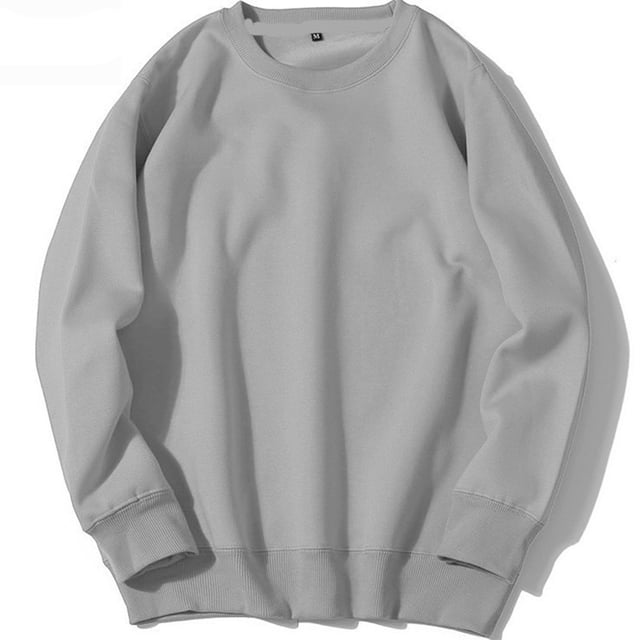 RXIRUCGD Chandail de Sport pour Homme à Col Rond, Chandail Molletonné à Enfiler à Manches Longues, Chandail à Capuchon Uni, Gris, Taille : M