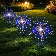 Usloyux Solar Fireworks Lanterns, Dandelions Garden Lights with Waterproof Outdoor Use, 200 LED Solar Powered Pathway Lights for Lawn Patio Yard Pathway Decoration