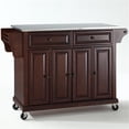 thumbnail image 1 of Bowery Hill Stainless Steel Top Kitchen Cart in Mahogany, 1 of 5