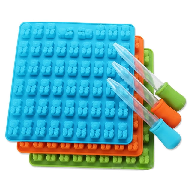 LSLJS 53 Cavity Silicone Bear Chocolate Candy Maker Ice Tray Jelly Moulds