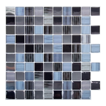 Truu Design Self-Adhesive Multi Square Peel and Stick Backsplash Wall Tiles