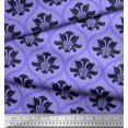 thumbnail image 2 of Soimoi Silk Fabric Ogee Damask Printed Fabric 1 Yard 42 Inch Wide, 2 of 5
