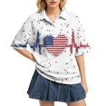 thumbnail image 1 of Sewkxo Polo à Manches Courtes pour Femmes, Col Oversize, T-Shirt à Enfiler Y2k, Décontracté, Ample, Mode Urbaine, Chandail de Rugby, Blanc TG, 1 of 6