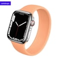 thumbnail image 1 of ALMNVO Solo Loop Strap for Apple Watch Band 44mm 40mm 38mm 42mm Elastic Belt Silicone Bracelet Replacement Wristband Iwatch Series 6 5 4 3 SE 7 45mm 41mm, 1 of 6