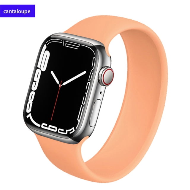ALMNVO Solo Loop Strap for Apple Watch Band 44mm 40mm 38mm 42mm Elastic Belt Silicone Bracelet Replacement Wristband Iwatch Series 6 5 4 3 SE 7 45mm 41mm