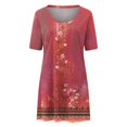thumbnail image 4 of LOVZFMLL Robe Chandail Imprimée à Col Rond et Manches Courtes pour Femme Rouge 5TG, 4 of 5