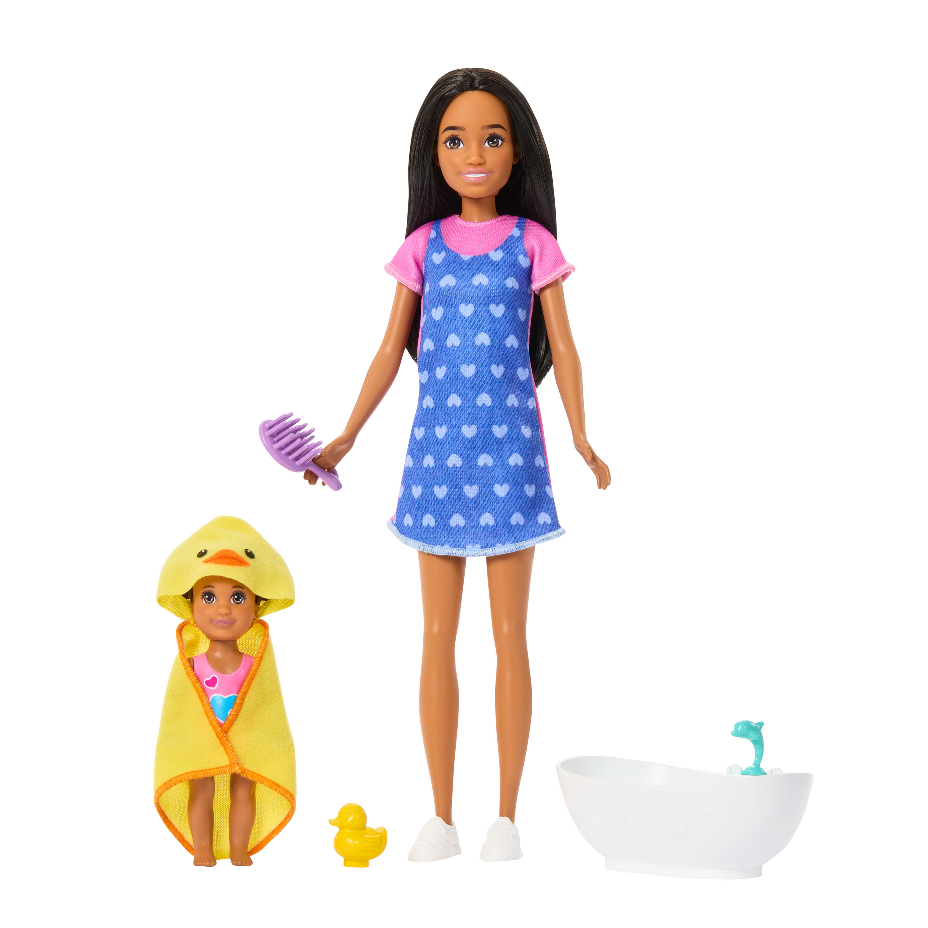 Barbie Skipper Babysitters Inc. Playset with Skipper Doll, Toddler Doll, Bathtub & 6 Accessories