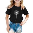 thumbnail image 1 of Kcodviy Enfants Garçons Filles Hauts d'Hiver Décontractés pour Filles Imprimé Pissenlit Col Rond T-Shirt de Pâques pour Filles Manches Courtes T-Shirt Haut, 1 of 4