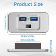 RV USB Outlet PD QC3 Fast Charging Port Car Charger Adapter For Caravan Motorhome Charging Socket Adapter Car Accessories ,Durable Material