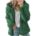 thumbnail image 2 of UPPADA Womens Winter Parka Jackets Long Sleeve Cardigan for Womens Warm Polar Fleece Jackets Plus Size Winter Coats Open Front Overcoats Withe Pockets Chaquetas de Mujer, 2 of 6