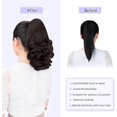 thumbnail image 3 of ORUYROP Extension de Queue de Cheval, extensions de Cheveux à Pince Griffe de 12 Pouces Queue de Cheval Cheveux Courts Bouclés Extension de Cheveux Pièce de Cheveux Synthétique d'Apparence Naturelle pour Femmes Noir Brun, 3 of 7