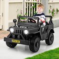 thumbnail image 2 of Gymax 12V Kids Ride on Truck Car w/Remote Control Threaded Wheels 3 Speeds LED Lights Black, 2 of 10