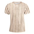 thumbnail image 4 of GDREDA T-Shirt Graphique à Manches Courtes Rayé de Carnaval pour Garçons, Chemise de Fête Colorée, Haut Décontracté Confortable pour Enfants, Kaki,120, 4 of 4