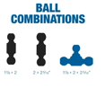 thumbnail image 3 of Trailer Hitches Adjustable Trailer Hitch Ball Mount Fits 2"Receiver,Tri-Ball (1-7/8" x 2" x 2-5/16"), 3 of 5