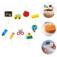 thumbnail image 3 of Shisuyan 27 Pcs Toppers de Cupcake Rentrée des Classes, Règle de Tableau Noir, Pommes, Pics à Gâteau, Fruits, Dessert, Toppers d'Apéritif pour le Premier Jour d'École, Décoration de Fête de Bienvenue, 3 of 8