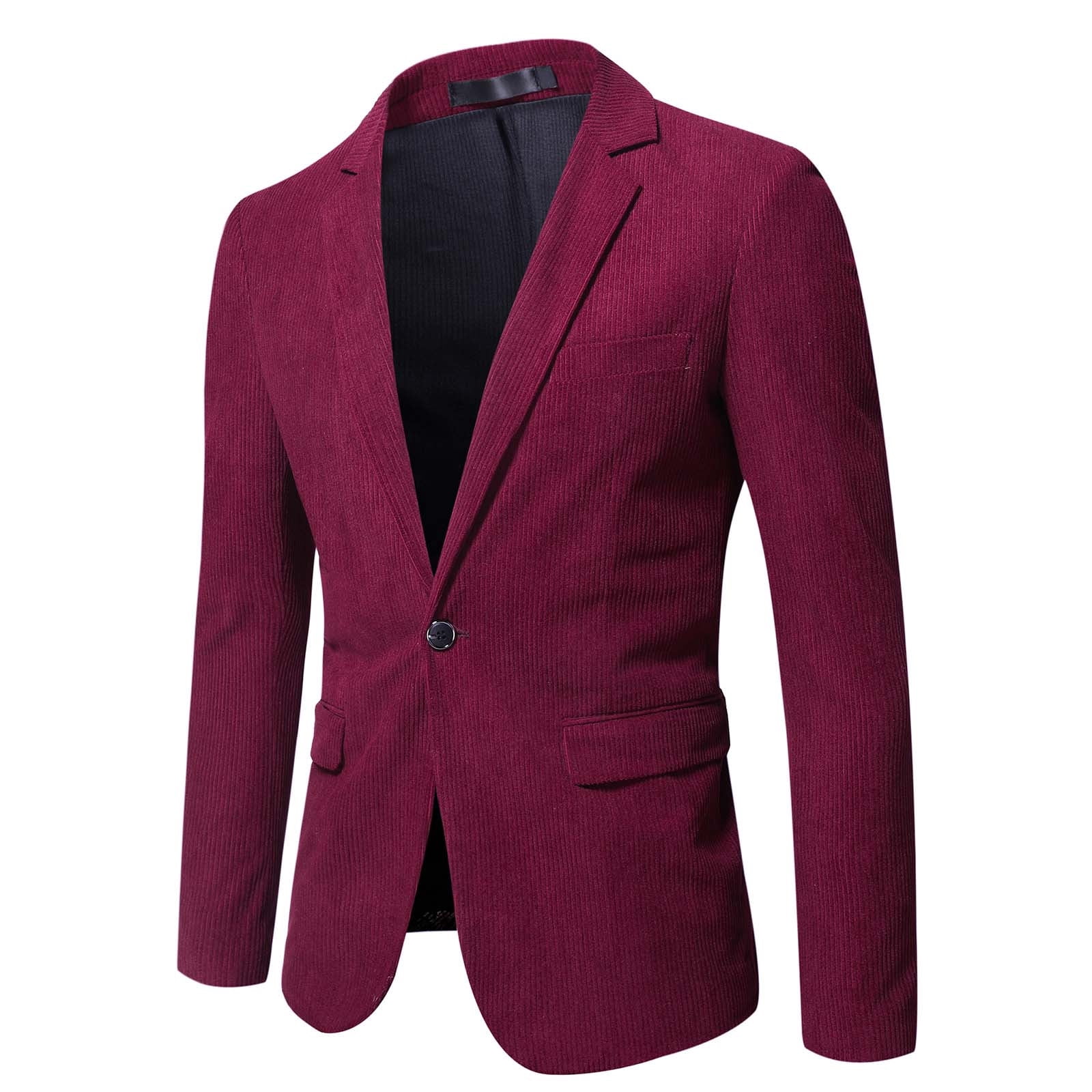 Mens Jacket Winter Mens Autumn And Winter Fashion Personality Solid Color Casual Suit Jacket
