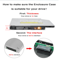 thumbnail image 2 of 12.7mm USB 3.0 DVD Drive External Optical Drives Enclosure SATA to USB External Case For Laptop Notebook without Drive black, 2 of 5