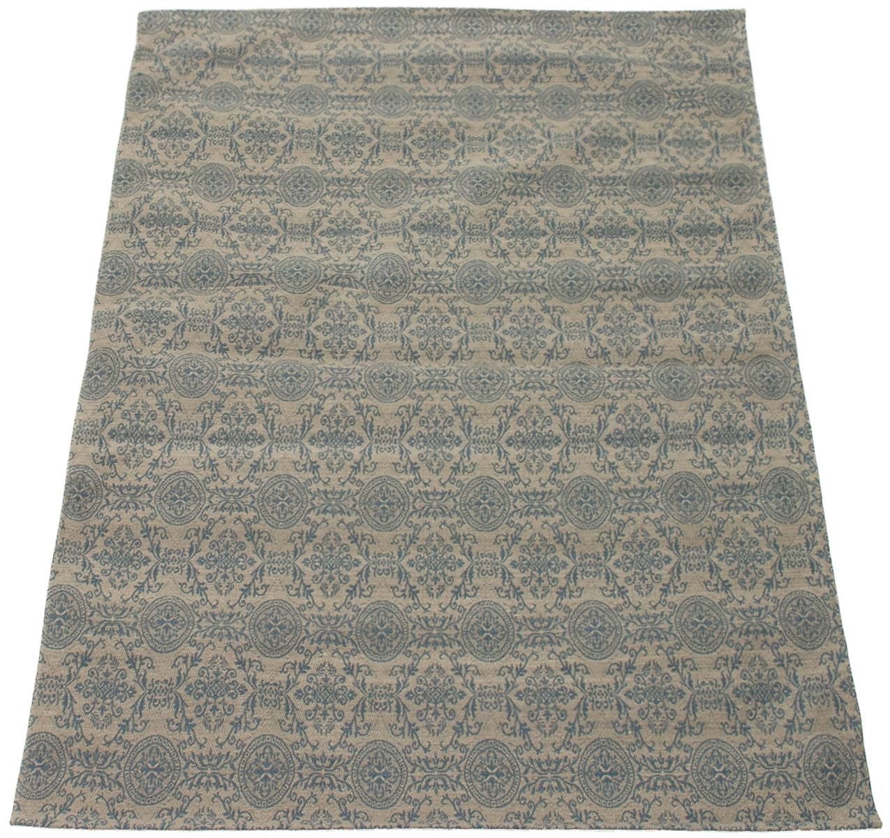 ECARPETGALLERY 4'9" x 6'9" Transitional Collage Handmade Area Rug for Living Room, Dining Room and Bedroom in Grey