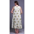 thumbnail image 2 of Bimba Robe de Nuit Mi-Mollet Blanche à Papillons pour Femmes, Coton Imprimé, Sans Manches, Maxi, XX-Grand, 2 of 6