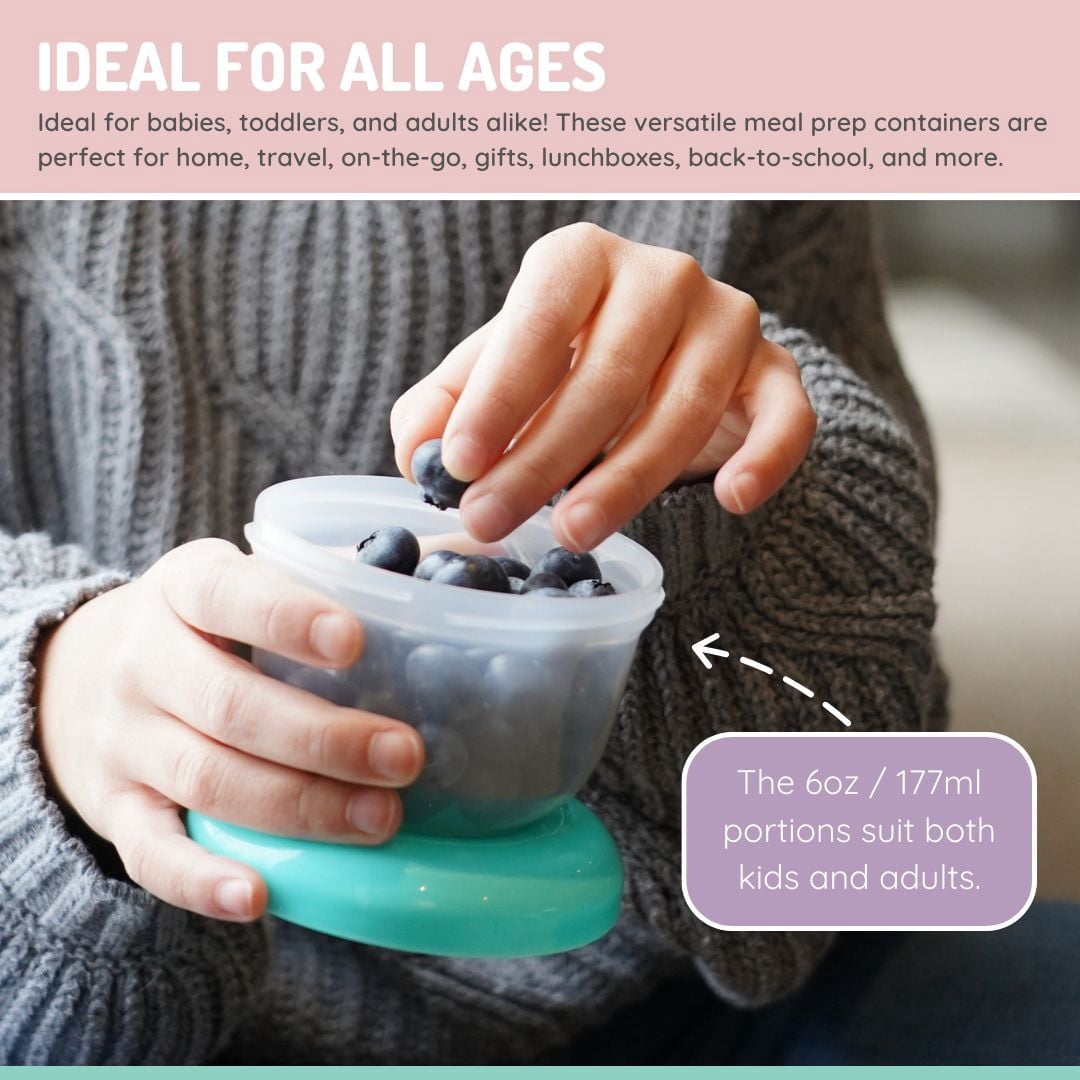 Melii Nesting Food Storage Containers - 6 pack - for Babies, Toddlers and Adults