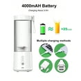 thumbnail image 3 of yeacher Portable USB Rechargeable Mini Blender with 6 Blades, Compact Personal Juicer for Shakes, Sports, Travel, and Outdoor Use, White, 3 of 7