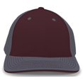 thumbnail image 1 of Pacific Headwear 404M.93Q.XS Trucker Flexfit Cap, Maroon & Graphite - Extra Small, 1 of 1
