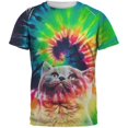 thumbnail image 1 of Cat Tie Dye Sublimated Adult T-Shirt, 1 of 2