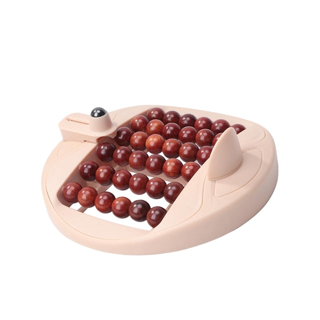 Bunblic Foot Roller Plantar Massager Manual Multi Rows for Elderly Sports Housewives Beige